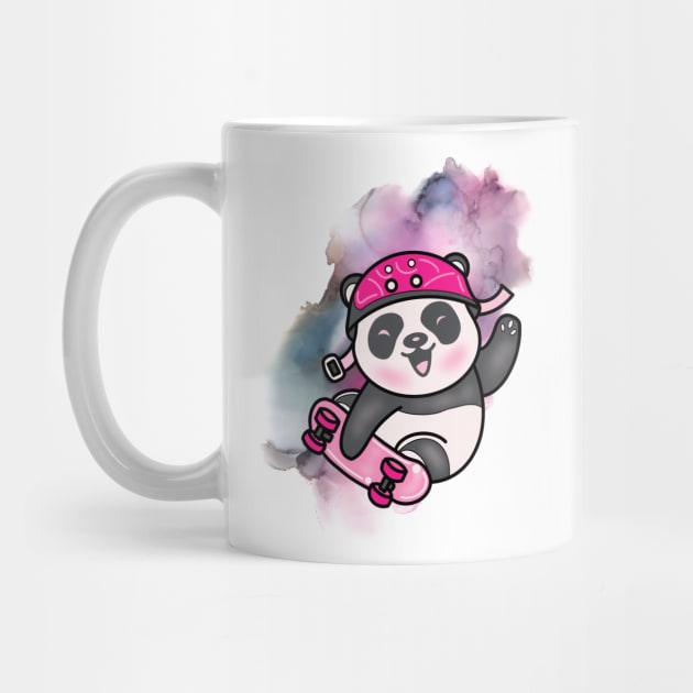 Cute Panda Skateboarding - Adorable Panda - Kawaii Panda by Suga Collection